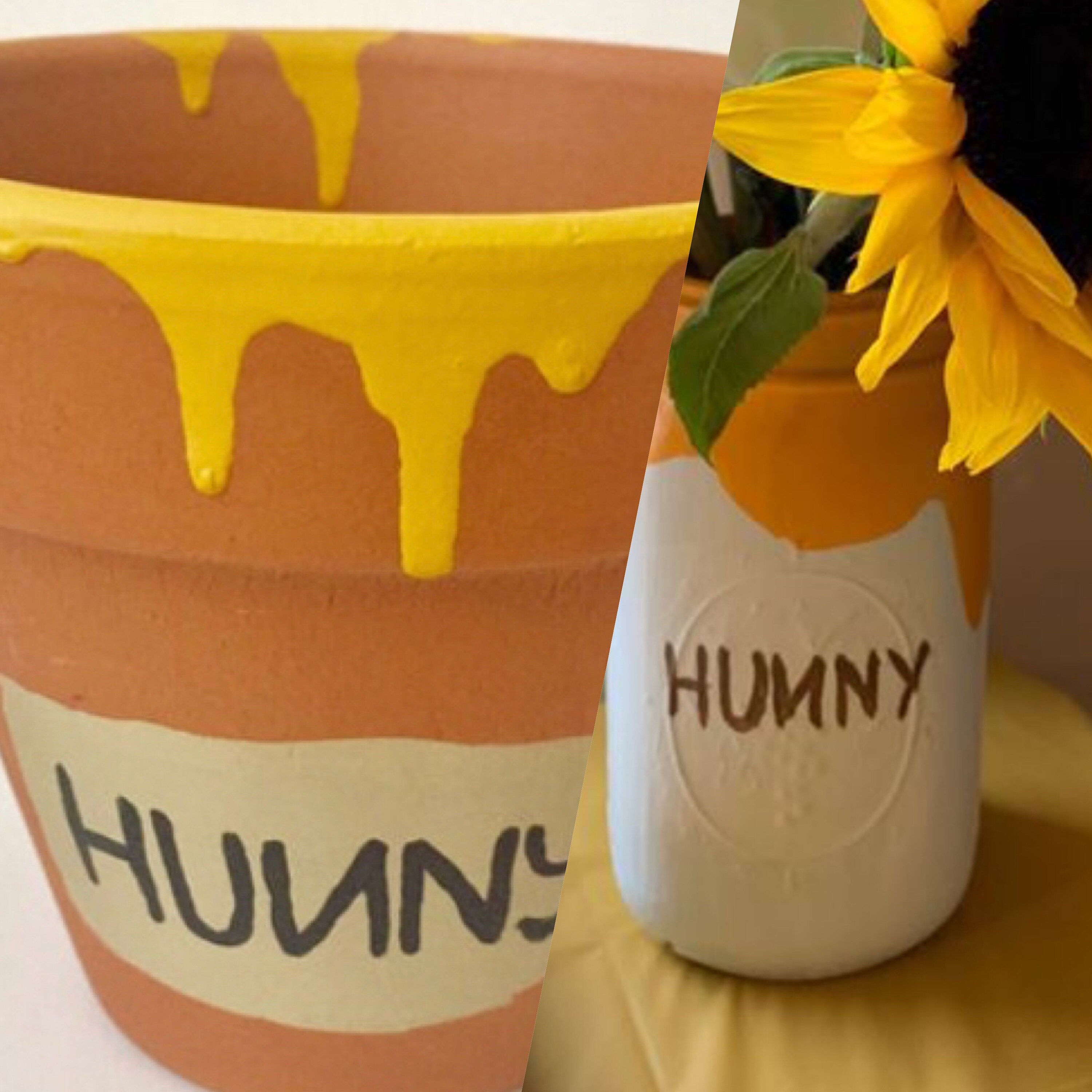 Honey pot centerpiece Beehive centerpiece Hunny Mason jars Etsy