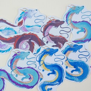 Set di adesivi drago - Disegni originali del drago - Fatto a mano