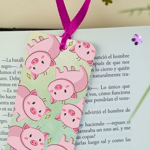 Pig Bookmark - bookmarks for books/ cute animal bookmark
