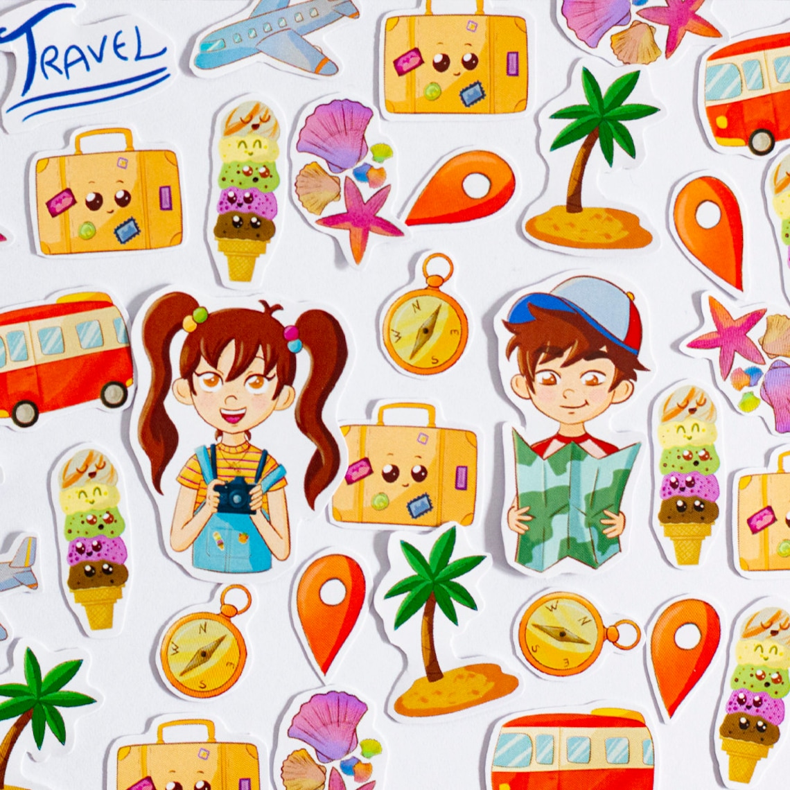 Scrapbook Stickers Travel Pack Planner Cute Decal Perfect Etsy UK
