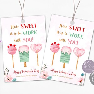 Valentines Day Coworker Tags, Staff Appreciation Labels, Valentine Gift Tag, Coworker Gift Idea, How Sweet It Is to Work with You