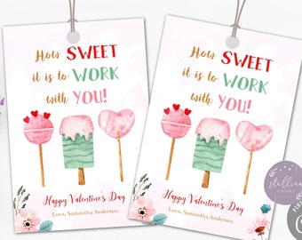 Printable Valentines, Editable Valentines, Coworker Gift