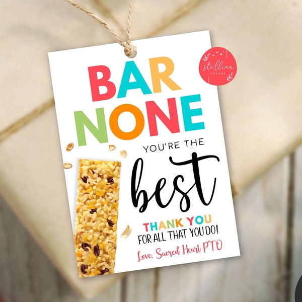 Employee Appreciation Granola Bar Etsy