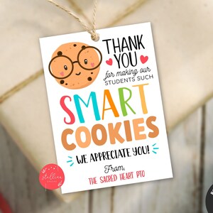 Vielen Dank für die Herstellung von Schülern wie Smart Cookies, Cookie Lehrer Geschenkanhänger, Mitarbeiter Lehrer Wertschätzung Dankeschön, Schoko Süß EDITIERBAR