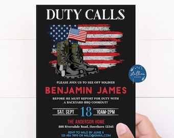 US Army Deployment Invitation: Duty Calls BBQ (Digital)
