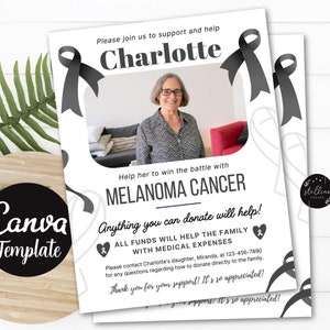Editable Ovarian Cancer Benefit Fundraiser Flyer, Printable Teal Ribbon Charity Church Benefit Fundraiser Event Poster CANVA Template Diy