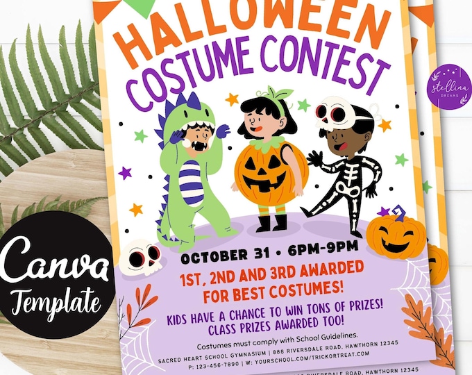 EDITABLE Halloween Costume Swap Flyer, Kids Costume Drive Fundraiser ...
