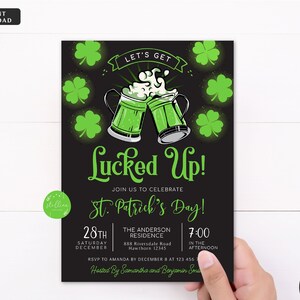 EDITABLE St. Patrick’s Day Party Invitation Template Instant Digital Download Evite St. Paddy’s Day Party Invitation Let’s Get Lucked Up DIY