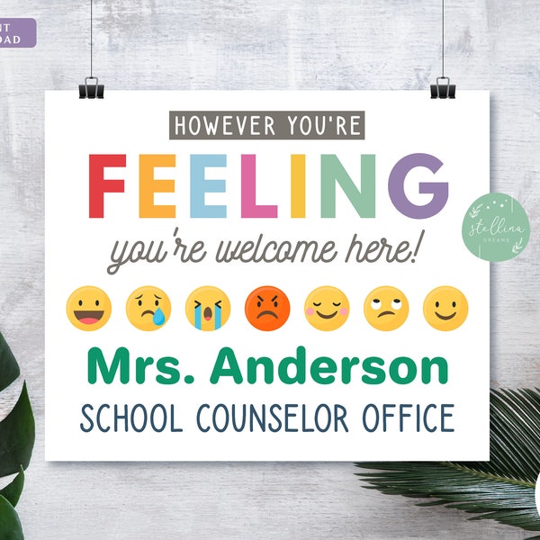 School Counselor Door Sign, Child Counselor Door Sign, Therapist Office Decor Child Psychologist Sign Social Work Back to School Door Hanger