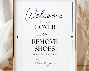 Open House Welcome Sign, Remove or Cover Shoes, Editable Canva Real Estate Agent Template