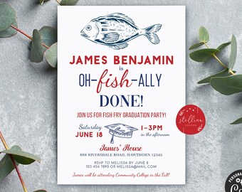 Fish Fry Graduation Party Invitation Printable/digital - Etsy