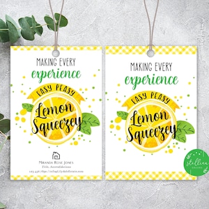 Realtor Summer Pop by Tags, Lemonade Real Estate Pop by Tag, Real Estate Marketing Thank You Tag, Editable Template INSTANT DOWNLOAD