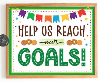 Cookie Booth Sign: Help Us Reach Our Goals, Printable Poster (Digital Download)
