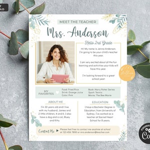 EDITABLE Meet The Teacher, Teacher Newsletter, Event Newsletter, Parent Communication Form, Back to School Printable, INSTANT DOWNLOAD,