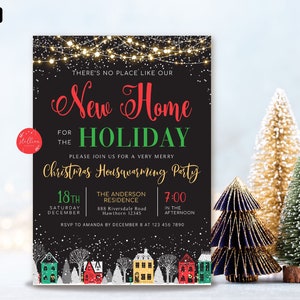EDITABLE Invitation de Noël de Noël, Invitation à une fête de Noël imprimable, Invitation à un cocktail de Noël, Tableau noir
