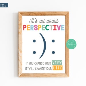 All About Perspective Poster, Guidance Counselor Office Decor, Classroom Decor, High School Classroom Poster, Teen Psychologist, Therapist