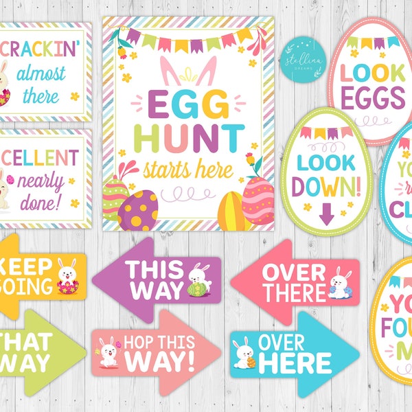 Easter Egg Hunt Signs, Easter Egg Hunt Sign Kit, Easter Printables, Easter Egg Hunt Yard Signs Easter Bunny Printable, Easter Decorations