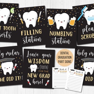 Dental Party Signs, Dental Retirement Party Signs, Chalkboard Printable, Dentist Orthodontist Graduate, Graduation Decor, Dental Hygienist