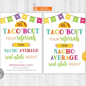 Cinco De Mayo Realtor Pop By Tags, Taco Bout Your Referrals, May Real Estate Marketing, Real Estate Pop By Tag, Taco Pop By, Nacho Tags