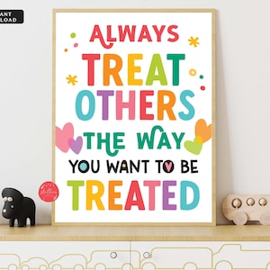 Kindness Poster: Treat Others The Way You Want to Be Treated Printable Sign (Digital Download)