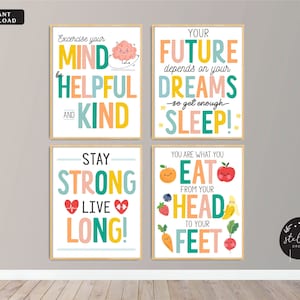 Health Room Office Posters, Health Center Wall Art, School Health Posters, INSTANT DOWNLOAD, Doctor Office Decor, School Health Clinic Nurse