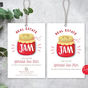 Real Estate is my Jam Pop by Tags, Realtor Referral Printable Tag, Real Estate Marketing Thank You Tag, Editable Summer Pop by, Fall Pop By