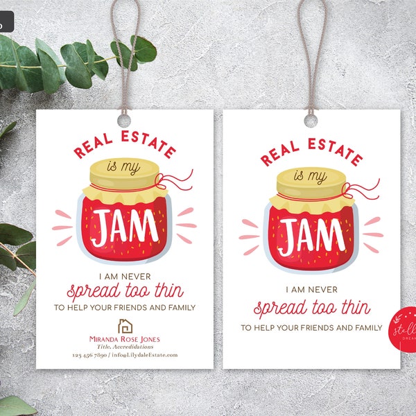 Real Estate is my Jam Pop by Tags, Realtor Referral Printable Tag, Real Estate Marketing Thank You Tag, Editable Summer Pop by, Fall Pop By