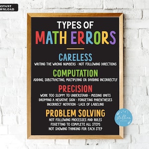MATH Teacher Classroom Poster Printable, Mistakes Math Classroom, Math Class Poster Decor, Math Teacher Gift, High School, Classroom Rules