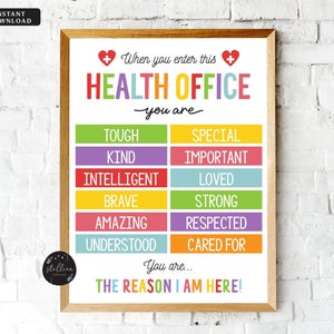 Printable School Health Office Poster When you Enter This Health Office Sign Pediatric Clinic Decor Printable, Health Room School Nurse Gift