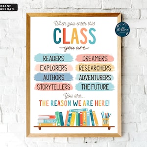 When You Enter This Class Sign, Printable Classroom Poster, Classroom ...