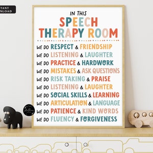 Logotherapeut, SLP Poster, Sprechsprache Pathologie Büro Dekor, Regenbogen Boho, Logotherapie Dekor, Druckbare Klassenzimmer Büro Dekor