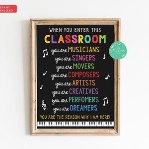 Music Teacher Classroom Printable Poster, Drama Teacher Performing Arts, Music Classroom Decor In This Classroom Rules Sign INSTANT DOWNLOAD