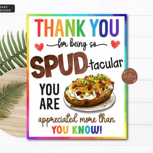 Spud-tacular Thank You Sign: Baked Potato Bar Decor (Digital Download)