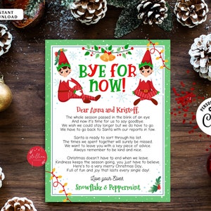 EDITABLE Elf Letter, Goodbye From the Elves Letter for Kids, End of ...
