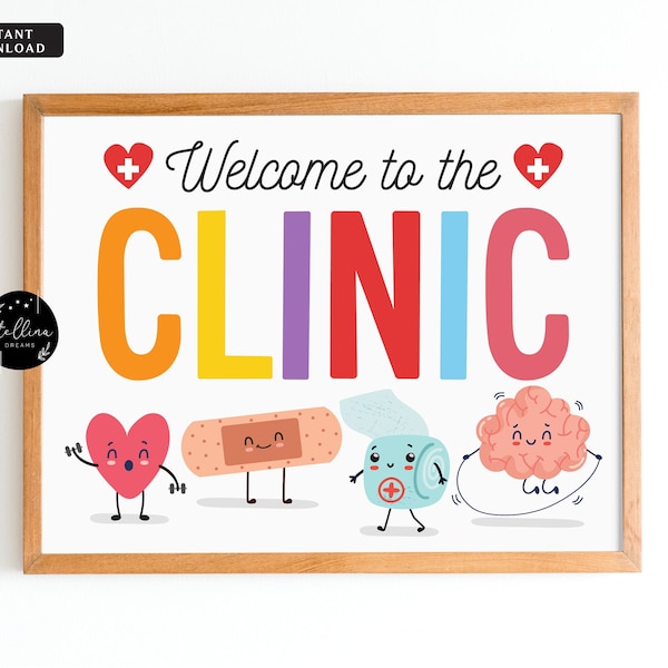 Welcome to the Clinic Sign, School Health Office Poster Pediatric Clinic Decor Printable, Health Room, Custom Printable School Nurse Gift