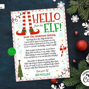 Modello di lettera dell'elfo, lettera di arrivo dell'elfo MODIFICABILE, lettera di benvenuto dell'elfo, ciao elfo, stampabili dell'elfo, sono tornato lettera dell'elfo oggetti di scena degli elfi idee fai-da-te