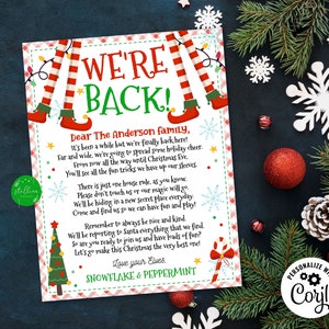Hola de parte de los Duendes Carta para Niños, ¡Navidad Estamos de Vuelta! Hola de Elfos Carta Navideña Imprimible, Elfo en el, Carta de Elfo EDITABLE DIY