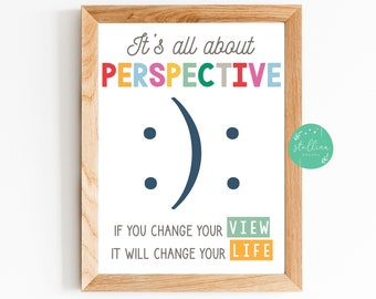 All About Perspective Poster, Guidance Counselor Office Decor, Classroom Decor, High School Classroom Poster, Teen Psychologist, Therapist