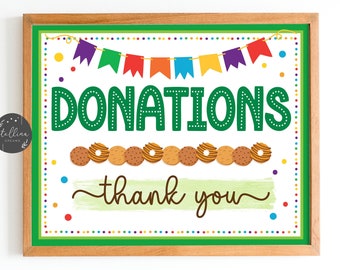 INSTANT DOWNLOAD Cookie Booth Donations Sign If You Can't Eat 'Em Treat 'Em, Donate Cookies to Heroes, Military Printable Cookie Drop Banner
