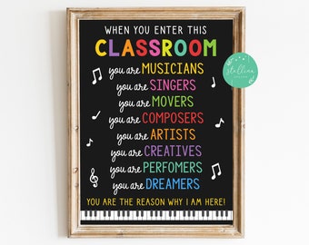 Music Teacher Classroom Printable Poster, Drama Teacher Performing Arts, Music Classroom Decor In This Classroom Rules Sign INSTANT DOWNLOAD
