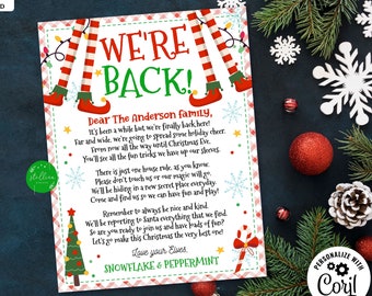 Hola de parte de los Duendes Carta para Niños, ¡Navidad Estamos de Vuelta! Hola de Elfos Carta Navideña Imprimible, Elfo en el, Carta de Elfo EDITABLE DIY