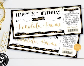 EDITABLE Boarding Pass Template Surprise Trip Plane Ticket Birthday Gift, Fake Ticket, Airplane Flight Destination Airline, INSTANT DOWNLOAD
