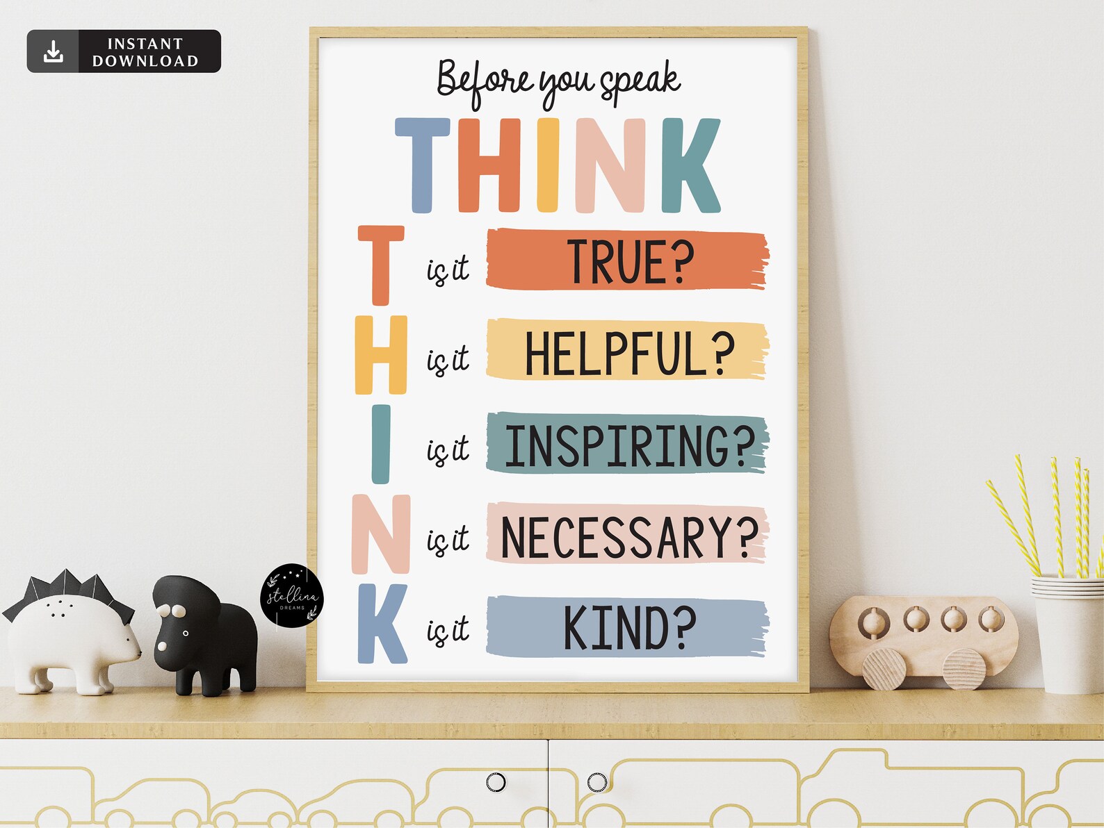 Think Before You Speak Sign Printable Classroom Decor - Etsy Australia