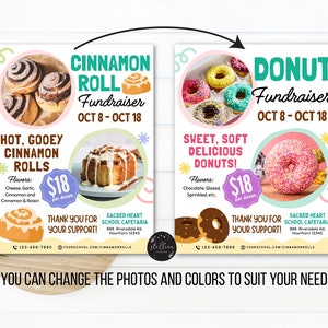 Editable Cinnamon Roll Fundraiser Flyer: Printable Canva Template ...