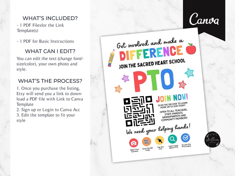 Editable Join the PTA or PTO Flyer With QR Code, Printable Handout Why ...