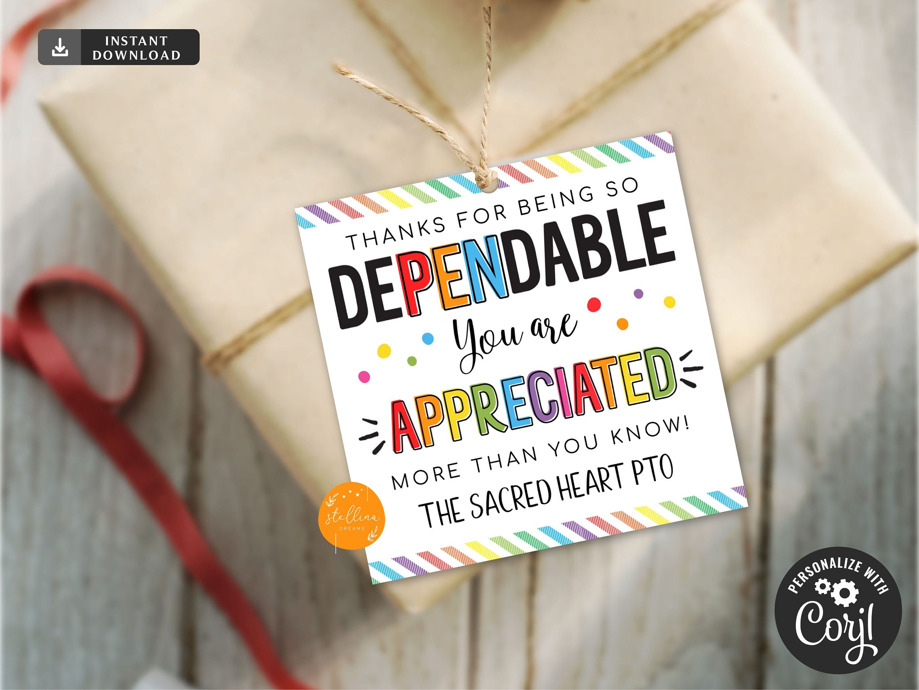 Thanks for Being Dependable Tag - Etsy