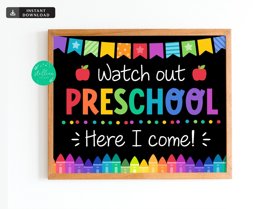 INSTANT DOWNLOAD Watch Out Preschool Here I Come Back to - Etsy
