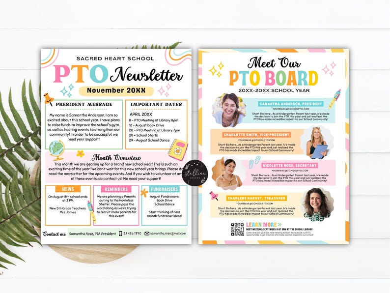 Editable PTA/PTO Bundle: Recruitment Flyers, Newsletter, Calendar ...