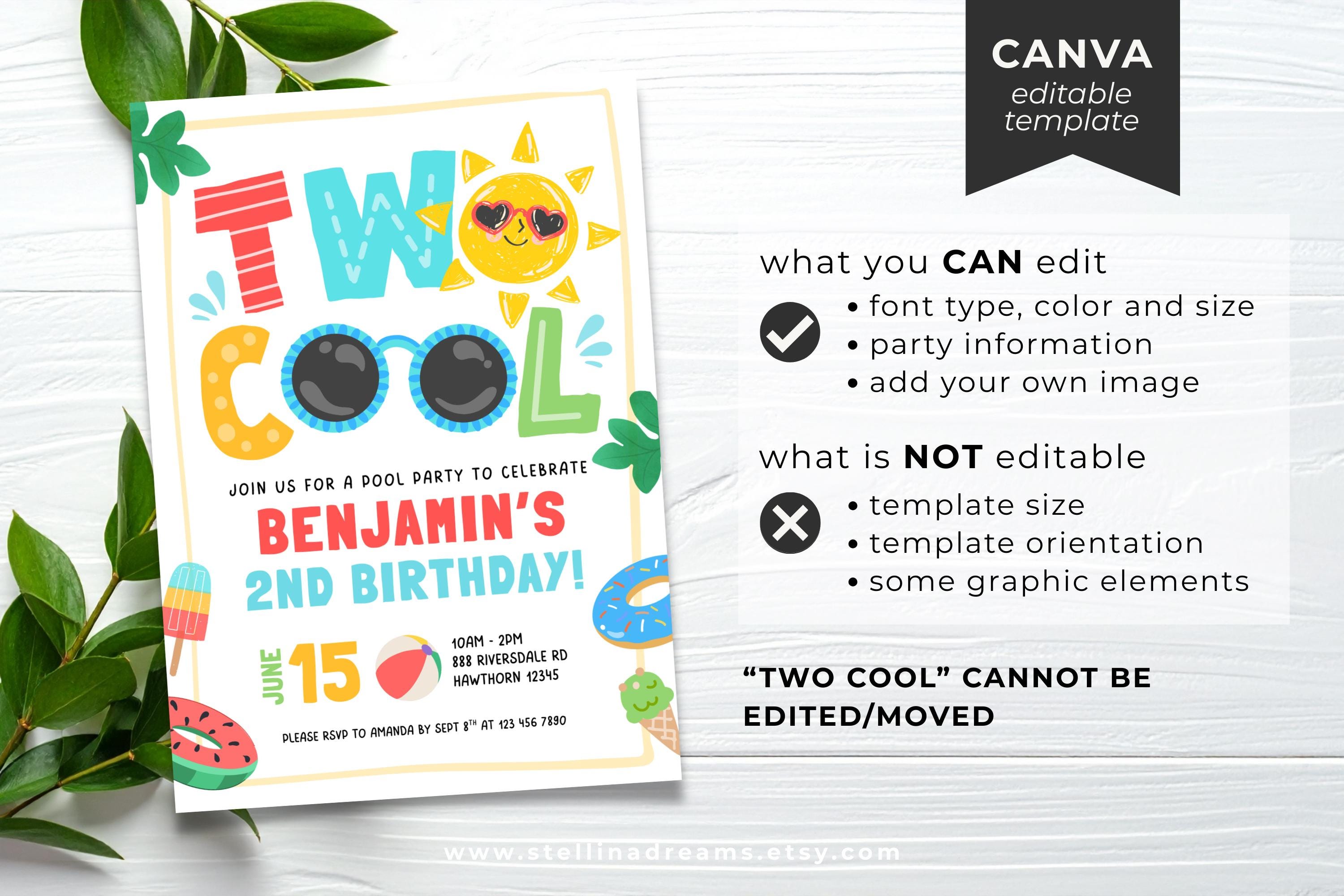 Invited Cool Summer 2nd Birthday Invitation | Two Cool Pool Party Boy Invite ...