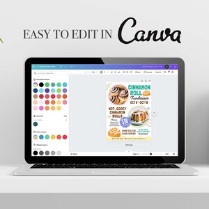 Editable Cinnamon Roll Fundraiser Flyer: Printable Canva Template ...